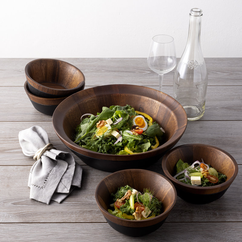 Kona Large Two-Tone Acacia Wood Serving Bowl