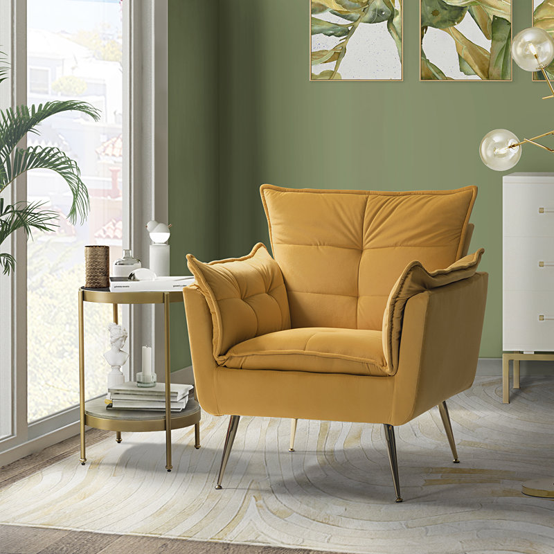 Fauteuil Toulouse, Velours moutarde