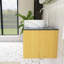 Meuble-lavabo mural simple 30 po avec comptoir en pierre frittée et lavabo en céramique