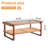 Mittal 45.3" Mid-Century Rectangular Coffee Table with Rounded Edges, Fluted Glass Top & Rattan Shelf, Manufactured Wood Sled Base-916769108