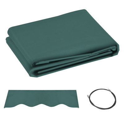 Outsunny 282cm W x 250cm D Polyester Cover Retractable Awning Fabric Replacement