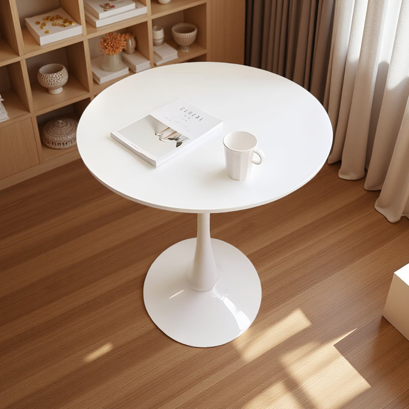Table de salle à manger 31,5 "ronde, table de salle à manger  et table de salle à manger pour 2 à 4 personnes, Blanc, Blanc