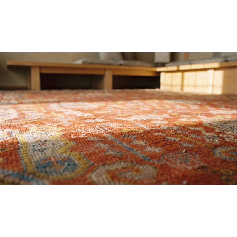 Tapis Oushak rustique antique à grande échelle
