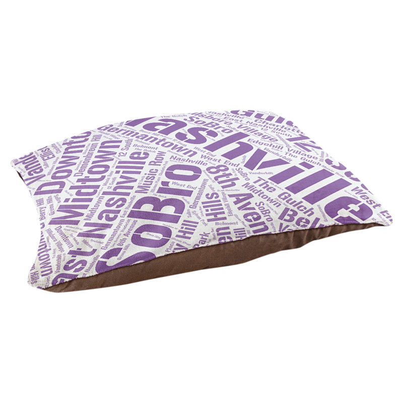 Coussin de chien « districts », Grand (l 40 po x P 30 po x H 14 po), Mauve, Nashville
