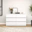 Commode 6 tiroirs pour la chambre à coucher, commode blanche moderne sans grand rangement, commodes avec tiroirs larges pour placard, salon, bureau personnel (l 45,5 po x P 13,4 po x H 30,6 po)-1569435755