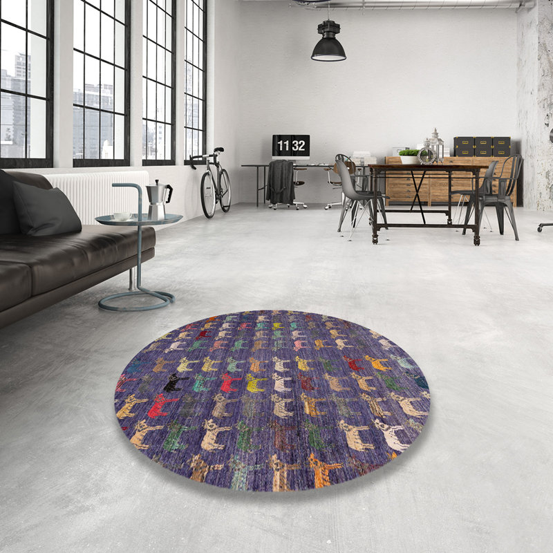Tapis abstrait moderne 4979, Rond 8 pi