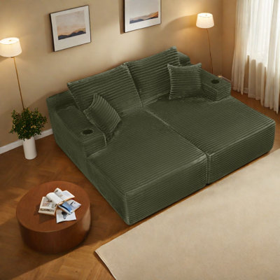 Canapés modulaires à compression, canapé moderne en tissu moelleux de 76 pouces