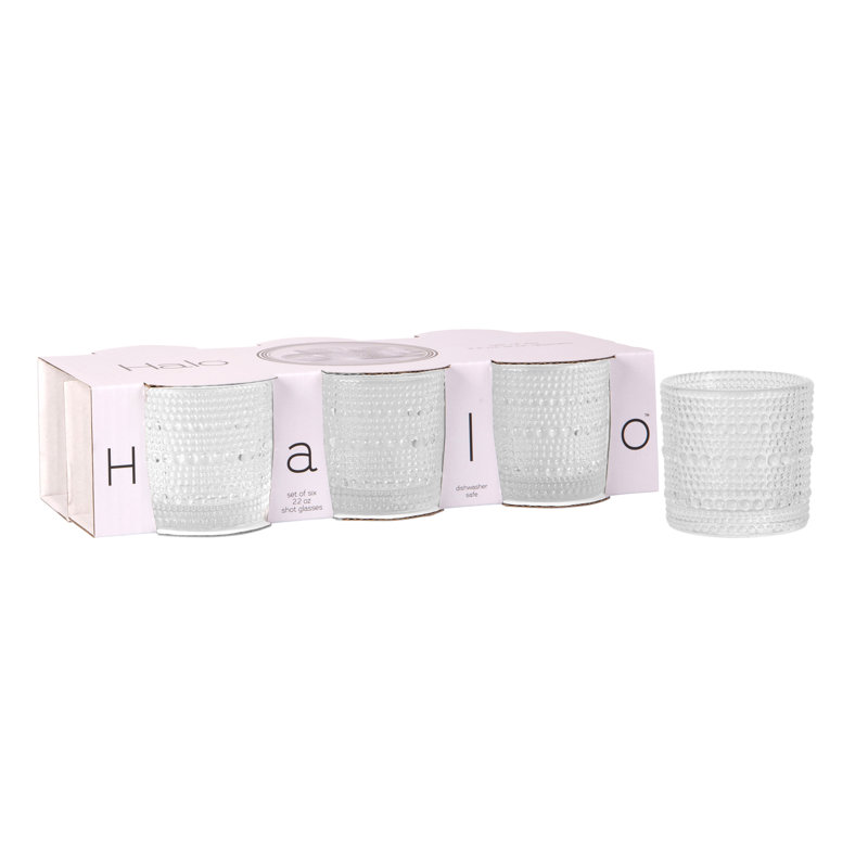 Ensemble de six verres à liqueur Halo, Clair