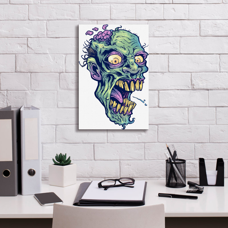 " Zombie Pattern Head 14 ", 18" H x 12" W x 0.75" D