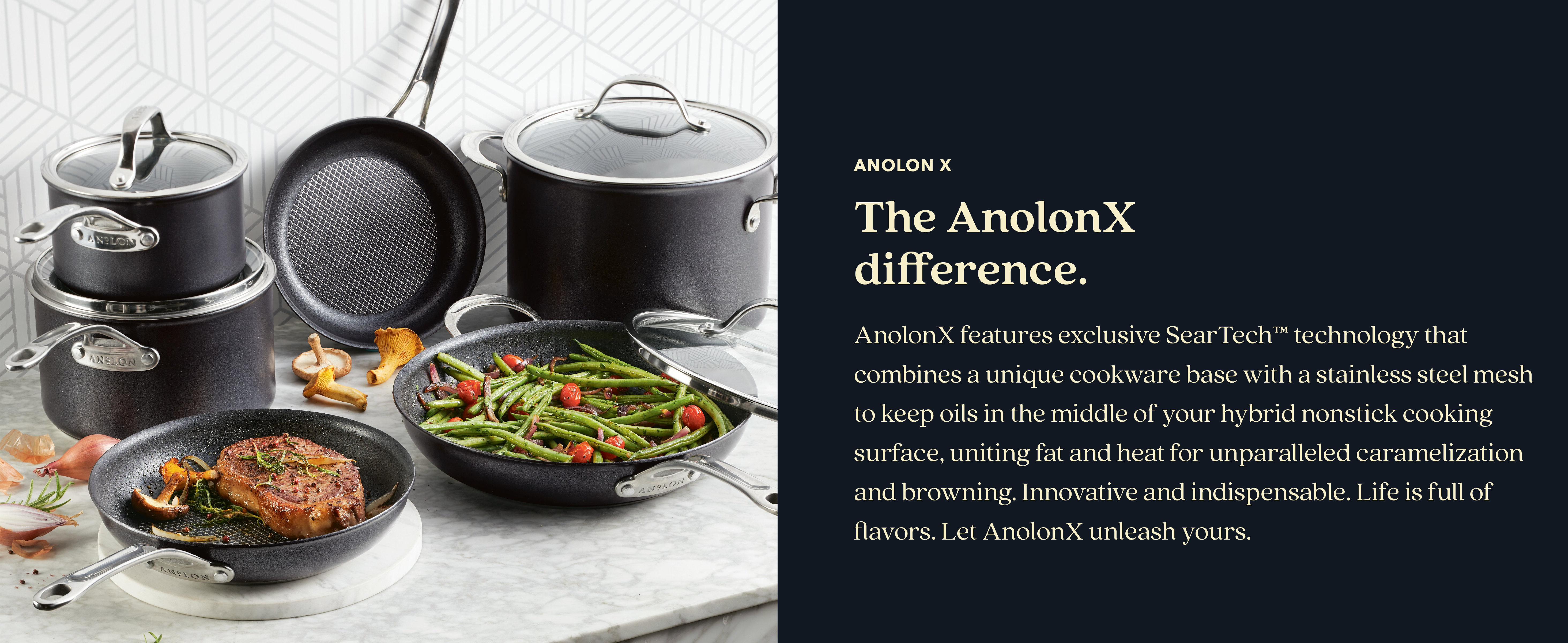 Anolon X Hybrid Nonstick Induction Frying Pans / Skillet Set 2 Piece