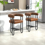 House Hold Bar Stools Set Of 2, Modern Bar Stool With Back Metal Frames, Upholstered Bar Stools For Kitchen Island, Pub, Club