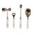 Elegant Marble and Steel Bar Tool Set with Stand for Home Bar Cocktail Mixing - Sleek Bar Accessories in Box for Dining Cart -  Set of 4,11", White & Gold