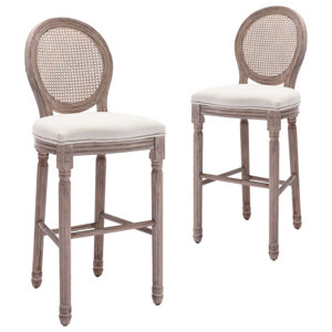 Shubhika Bar Stools White Linen