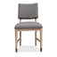Chaise de salle à manger 20 pouces, similicuir, pieds en bois brun naturel, ensemble de 2, gris