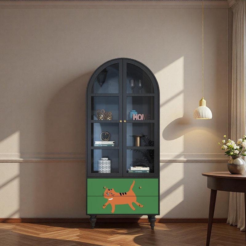 Vitrine en bois massif Vintage