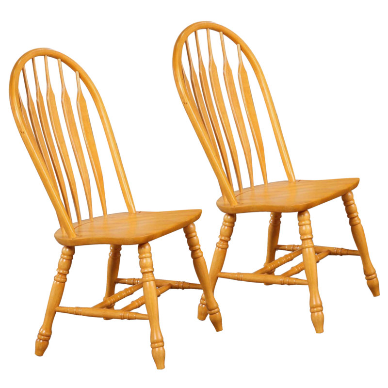 Azizi 17'' H Solid Wood Side Chair, Rich Honey Light Oak
