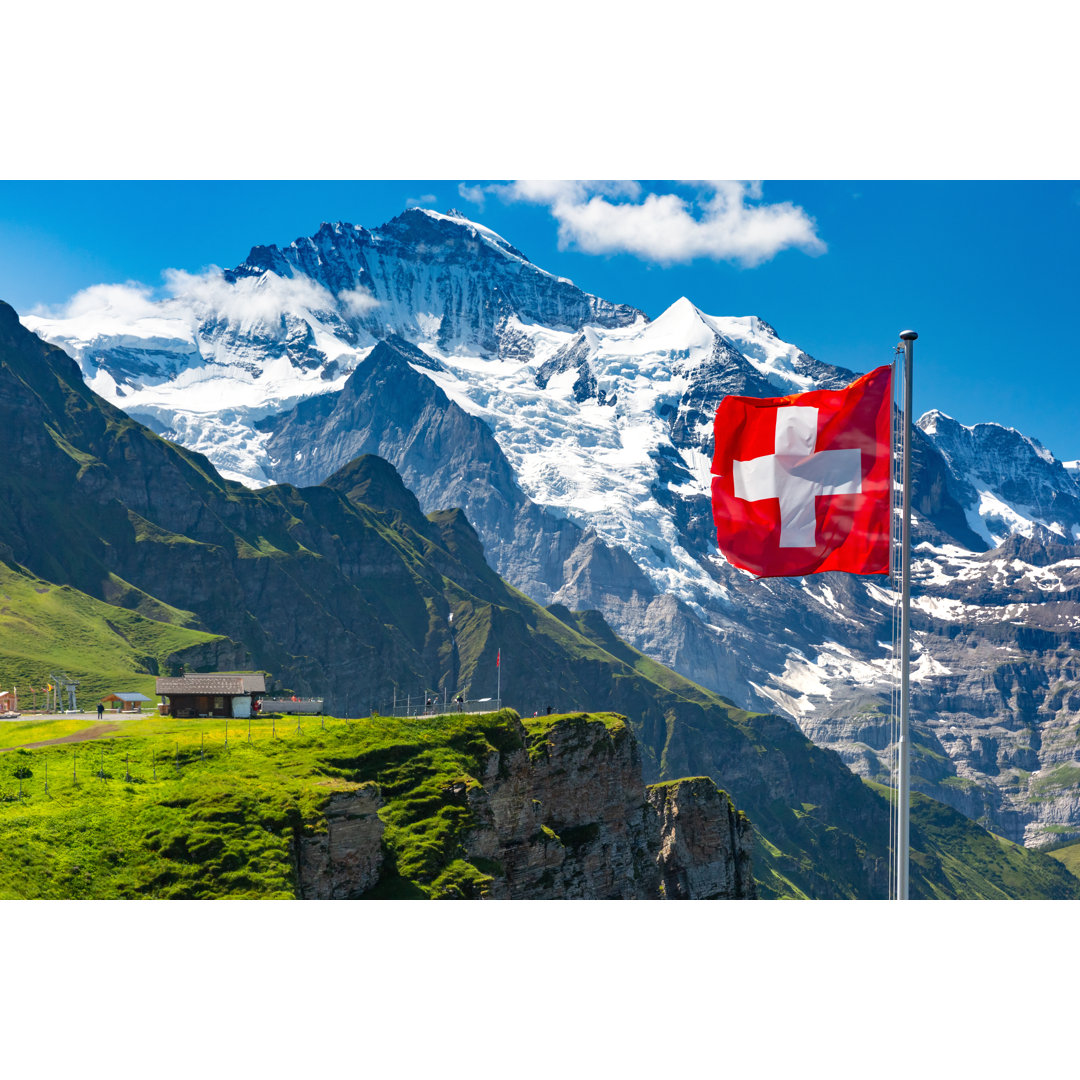 Flagge der Schweiz von Kavalenkavavolha - Foto auf Leinwand