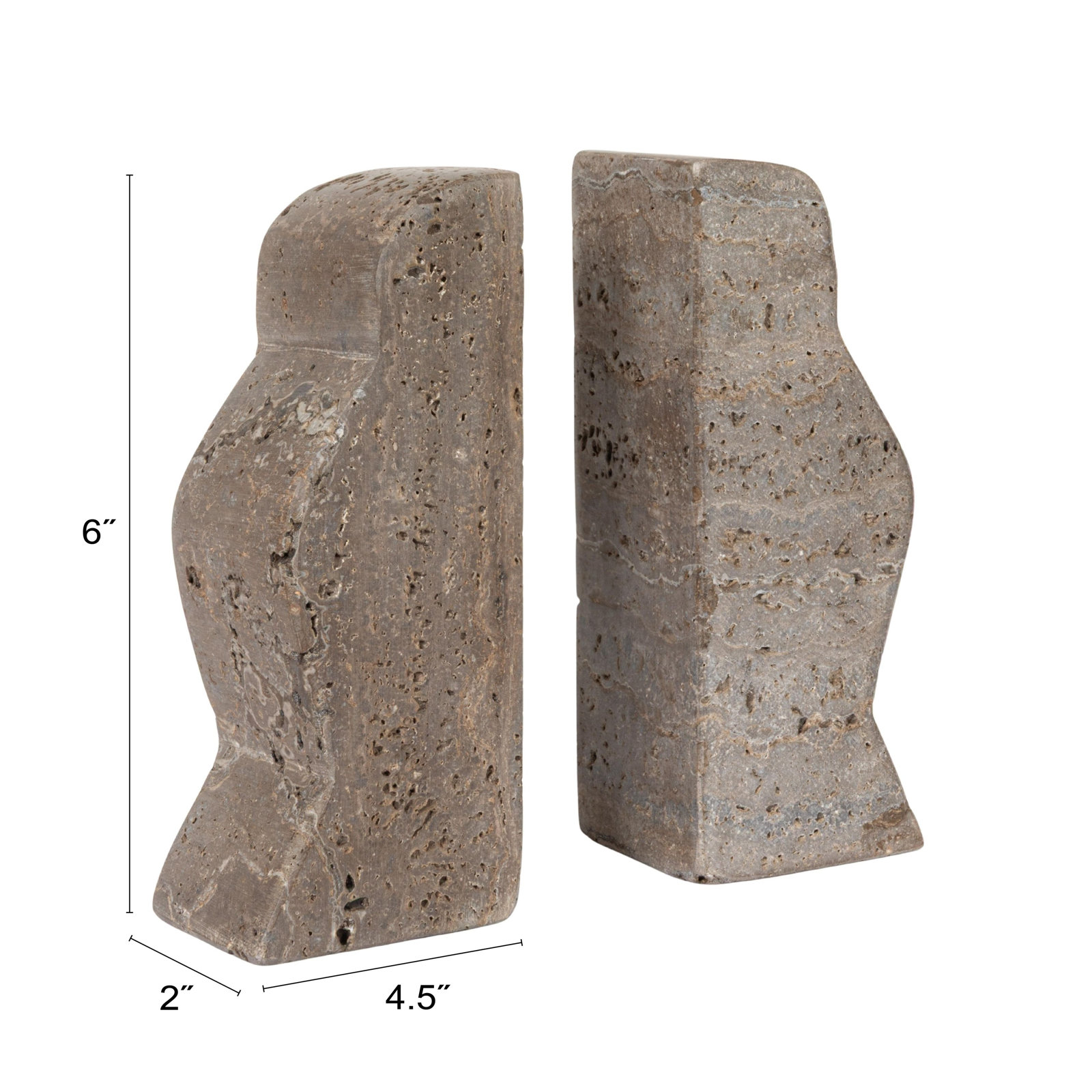 Ettinger Sandstone Decorative Bookends, Gray