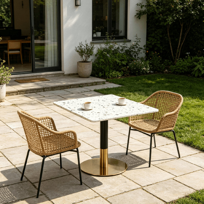 Table d'extérieur carrée 24 po Terrazzo, Vert