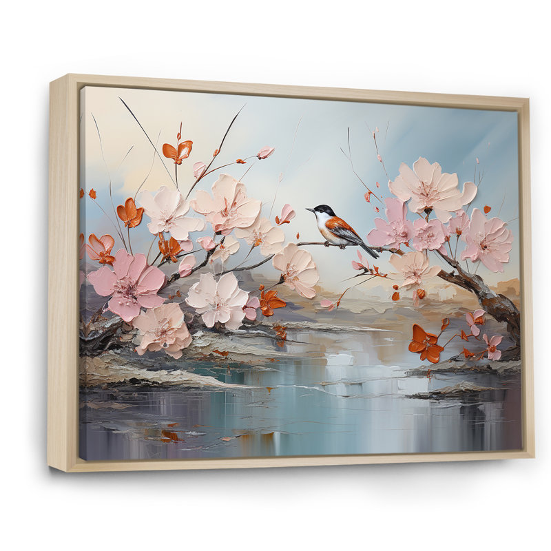 Birds Of Paradise Flowers Fields I sur toile, Cadre naturel flottant, H 16 po x l 32 po x P 0,5 po