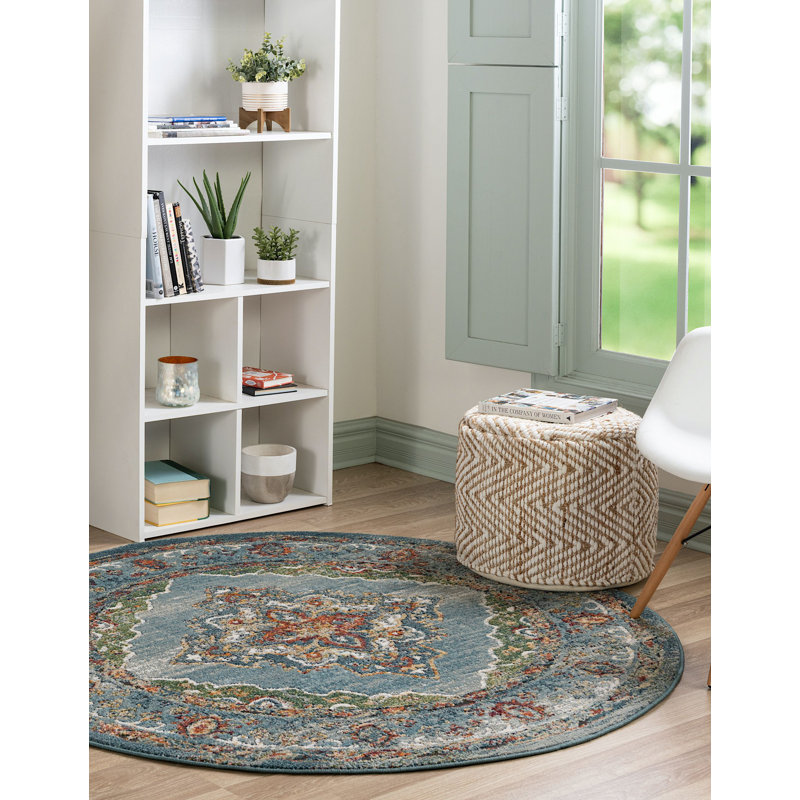 Charian Oriental Indoor Rug, Round 6'