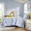 Housse de couette séduisante à rayures florales bleues
