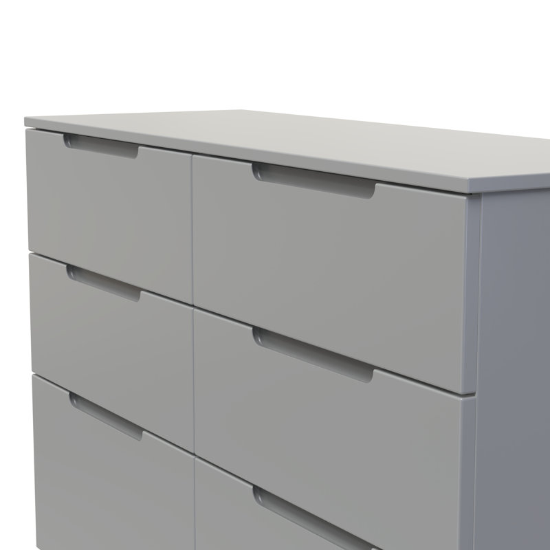 110cm W 6 - Drawer Chest of Drawers, Grey
