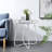 Acehome White Outdoor Side Table, Round Modern Decor Coffee Tea Table, Small Metal Sofa Snack Table For Living Room, Bedroom, Garden, Balcony & Porch-1010964402-1010964412