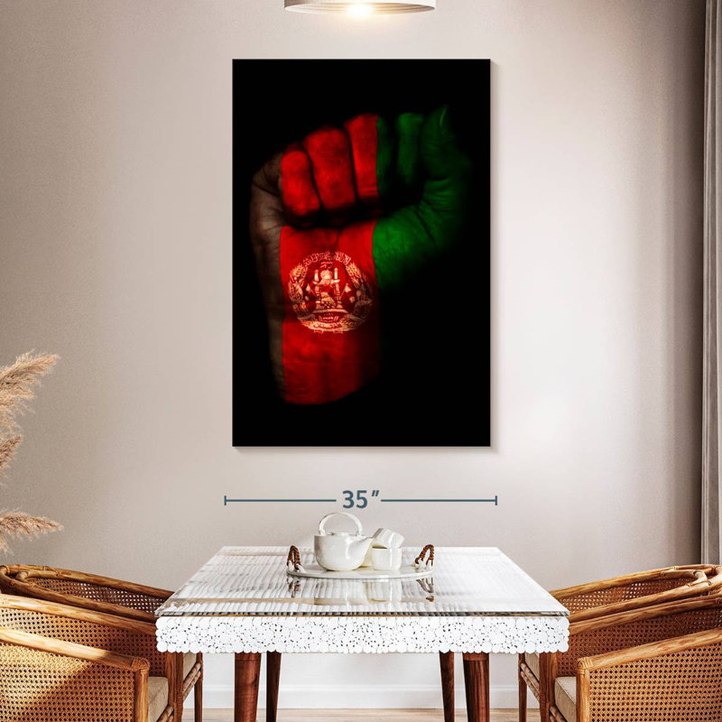 Borges Afghanistan Flag On Fist, 39" H x 26" W