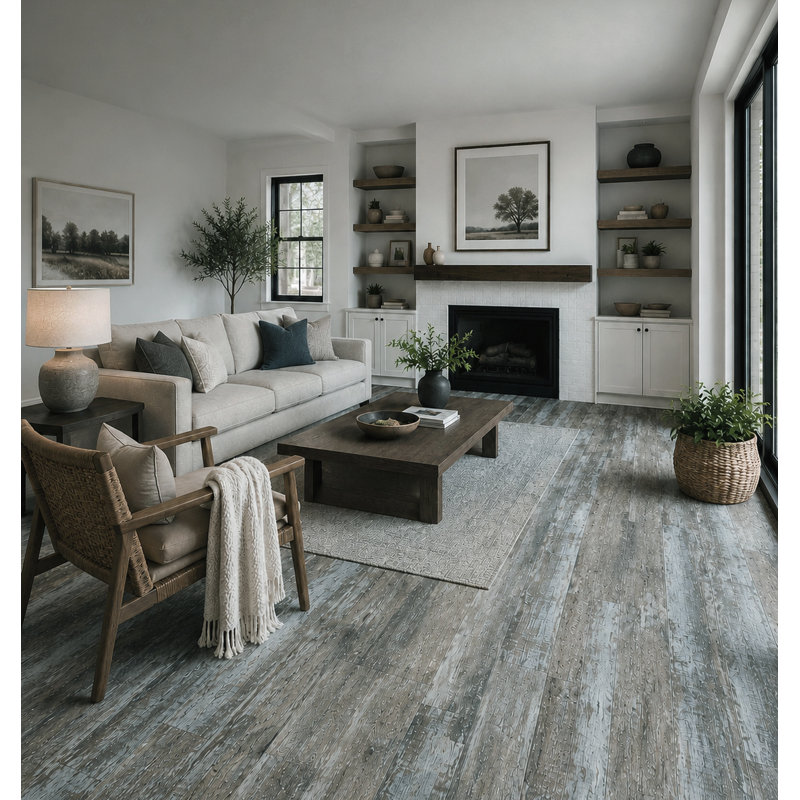 Spc Luxury Vinyl Plank Flooring, 7.2 In. X 48 In., 5.3 Mm Thick With 1 Mm Attached Ixpe Pad, 20 Mil Wear Layer, Uniclic Click Lock, Embossed Wood Look, Micro-bevel