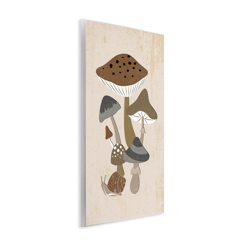 Plaque murale champignons terreux et escargots, design par Martina Pavlova, 15 x 10