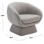 Fauteuil demi-tonneau en polyester 30,7 po Genata-755966305