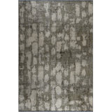 Thrill Khaki Abstract Cotton Brown Area Rug