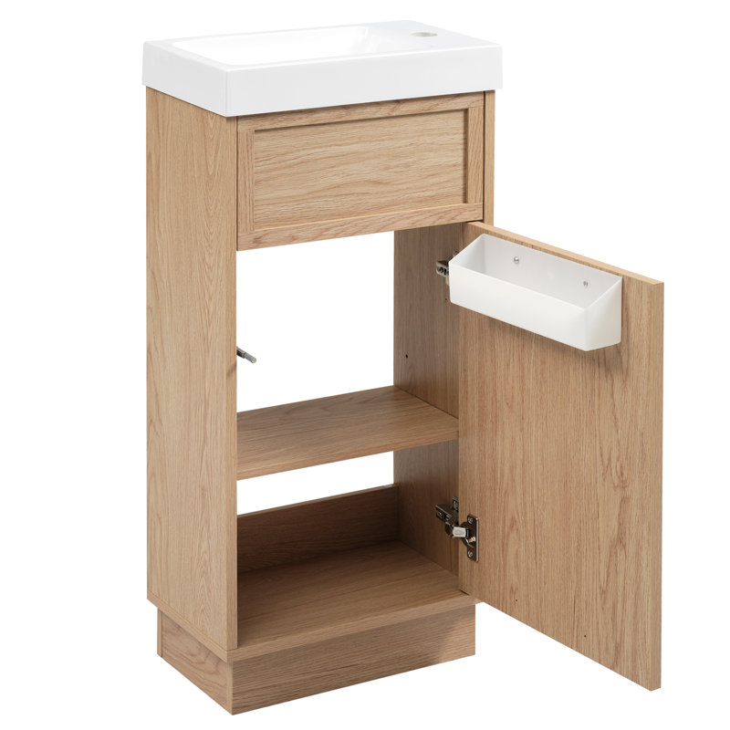 Meuble-lavabo de 15,75 po avec plateau en résine et tablette réglable