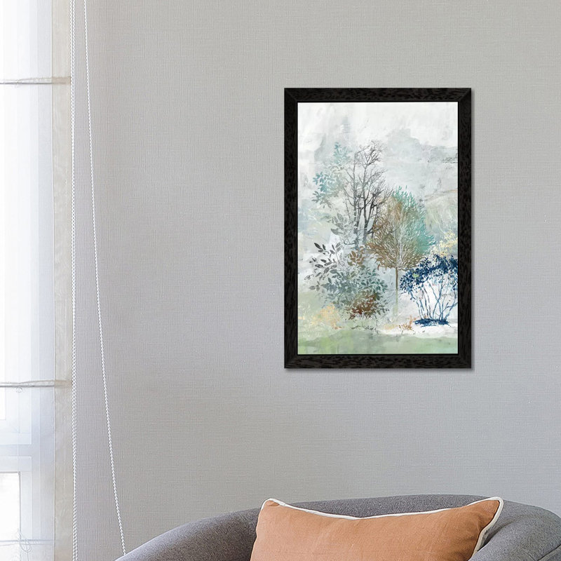 Silent Mystery I - Painting on Canvas, 66.04 cm H x 45.72 cm W, Black Framed