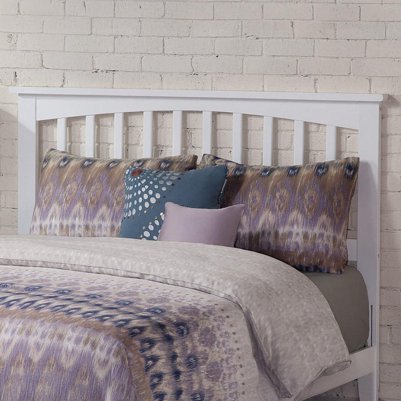 Mission Low Profile Solid Wood Platform Bed, Queen, White