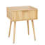 Table de chevet 18,9 po, panneau de particules et panneau de fibres à densité moyenne, mélamine et formage sous vide, 1 tiroir, pieds hauts (2 pièces)-1460685368