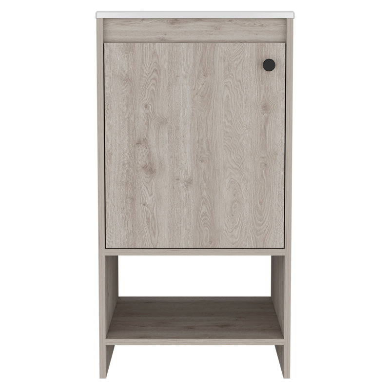 Meuble-lavabo 1 tablette Miyamoto, Gris clair