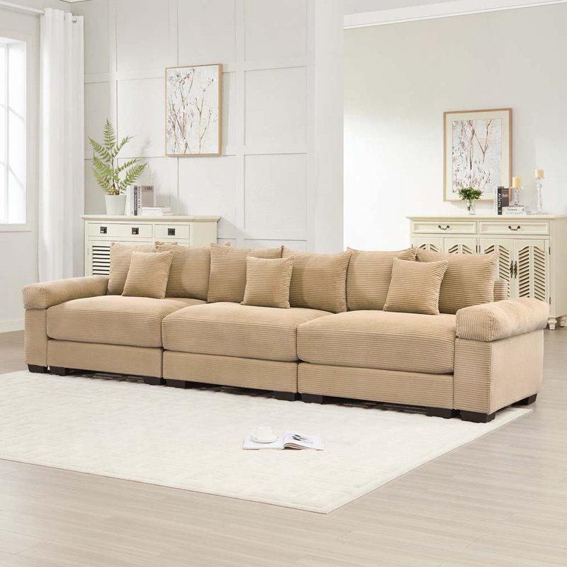 Canapé modulaire surdimensionné Cloud, H 34,2 po x l 129,9 po x P 33,8 po, 3, Chameau