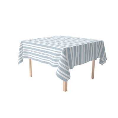 Square Striped Cotton Twill Tablecloth