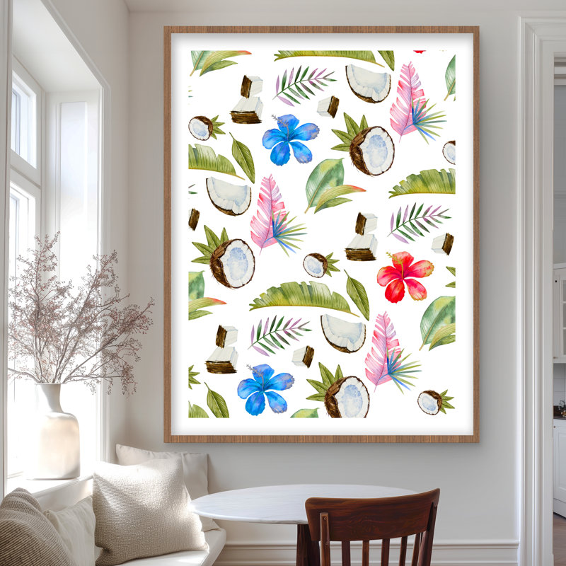 Tropical Pattern - Green Patterns Framed Matted Print Decor
