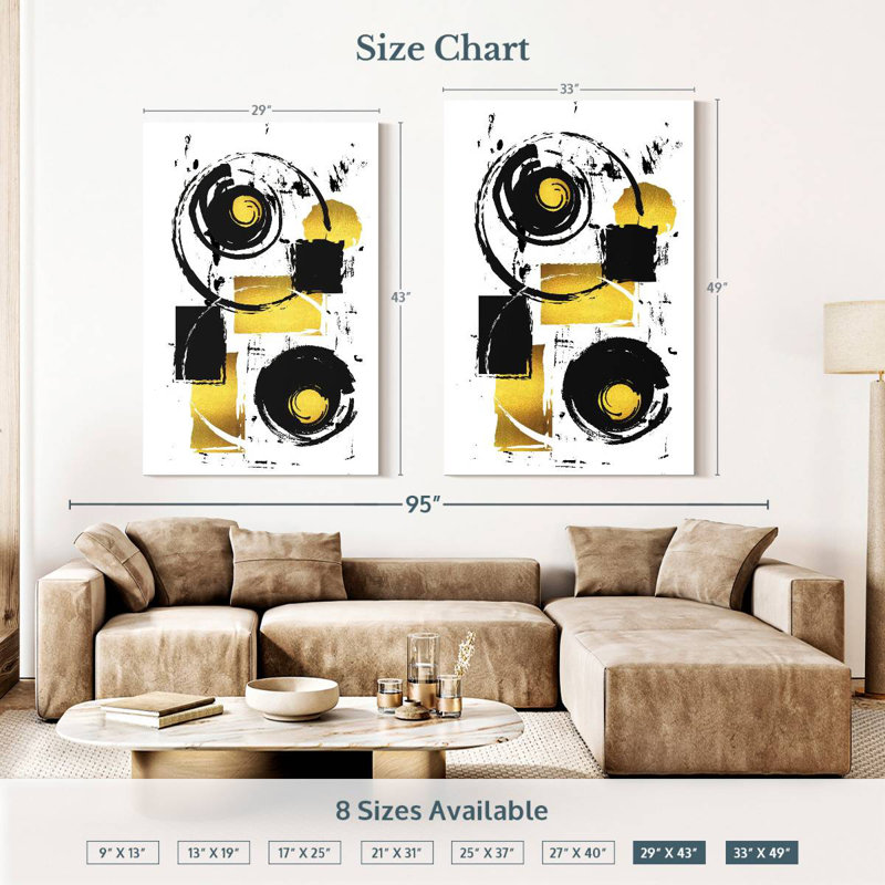 Avery Gold Abstract Painting VII, 48" H x 32" W
