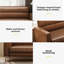 Waxed Leather Chesterfield Style Sofa, 220cm Wide Brown Couch with Carbon Steel Feet Fast Dispatch From UK Warehouse – Dispatched Within 2 Days