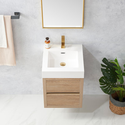 Ensemble de meuble-lavabo mural simple 18 po Vali