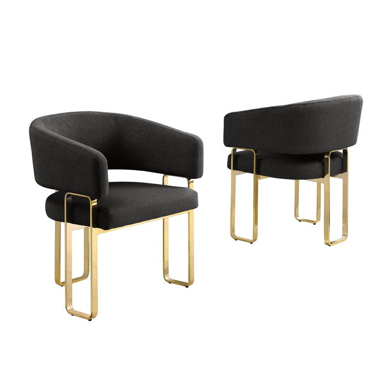 Chaises d'appoint Teddy, Doré, Noir