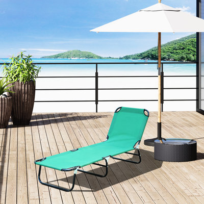 Fauteuil de bronzage extérieur avec conception pliable - 5 positions d'inclinaison, plage, positions de plage de piscine, pour patio, piscine, cour