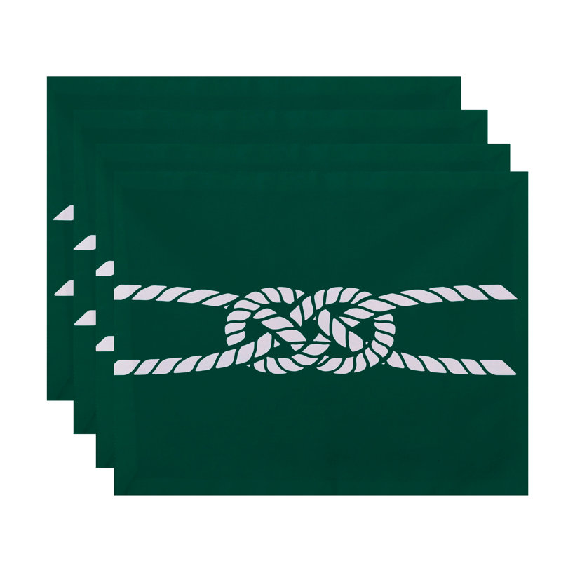 Hancock Polyester Nautical Rectangle Placemat, Green