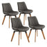 Brimlow Tufted Faux Leather Upholstered Swivel Dining Kitchen Side Chairs