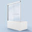 Porte de baignoire double à double dérivation - verre trempé de 1/4 po, composants complets, salle de bain élégante à hauteur de douche de 58 po de hauteur, cadre en alliage d'aluminium, conception moderne-121004719