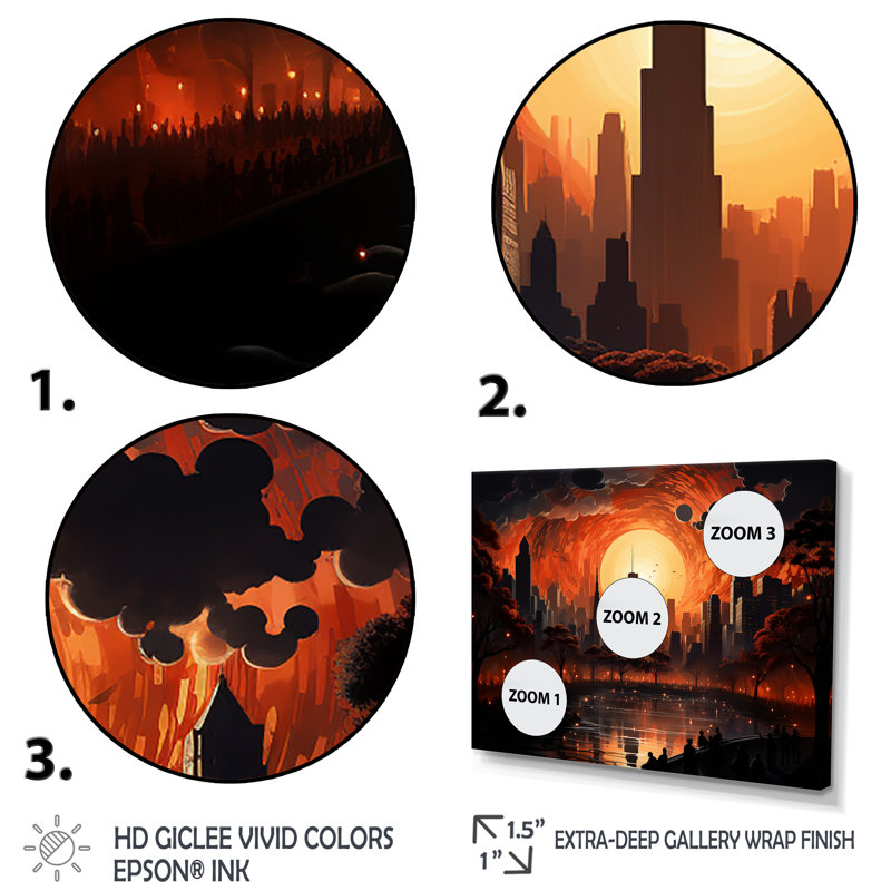 «Nyc Central Park Mystic Sunrise - City New York», art mural, Cadre doré à coins fermés, H 34 po x l 44 po x P 1,5 po
